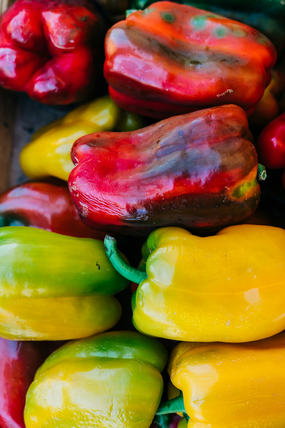 Colourful capsicum at a market — illustrative stock photograph